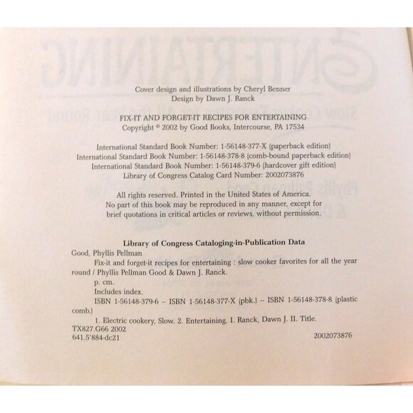 Fix it and Forget It Recipes for Entertaining by Phyllis Pellman Good 2002 PB - Picture 3 of 8